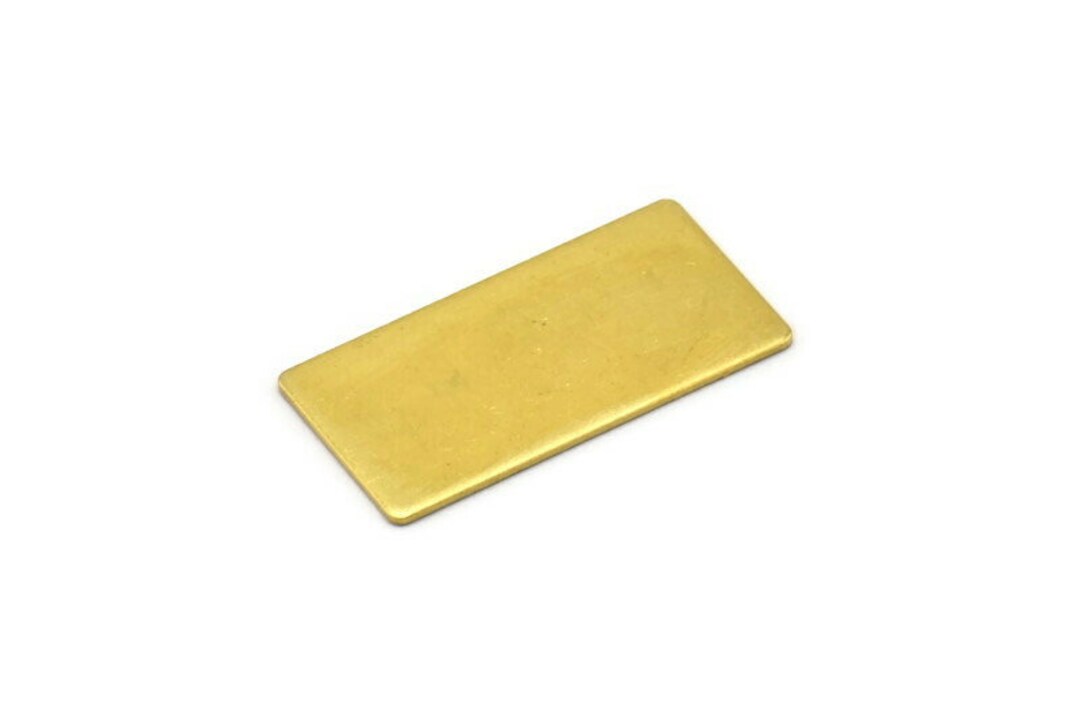 Brass Rectangle Sheet, 12 Raw Brass Rectangle Stamping Blanks, (30x15x0 ...