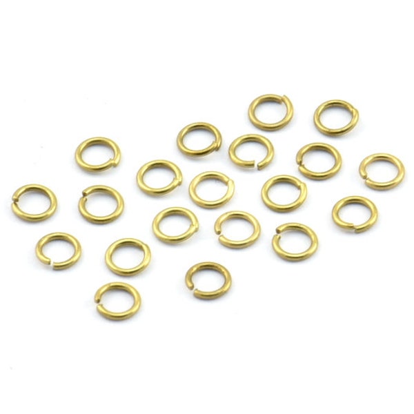 4mm Jump Rings - 250 Pieces Raw Brass Jump Rings (4x0.60mm) A0337