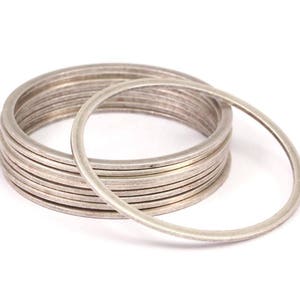 Connettore circolare da 40 mm, 6 connettori circolari in ottone argentato antico (40x2x1 mm) BS1326 H0087