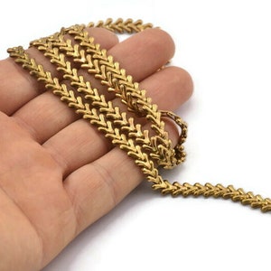 Brass Chain, Raw Brass Chain, Brass Leaf Chain, Branch Chain  (6x2mm) Z069