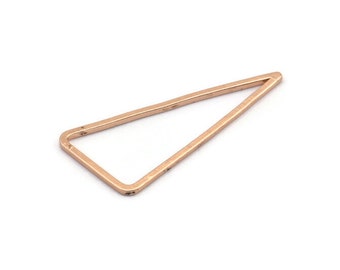 Rose Gold Triangle Ring, 10 Rose Gold Plated Brass Open Triangles, Charms, Findings (30x33x15mm) BS 1146 Q0072