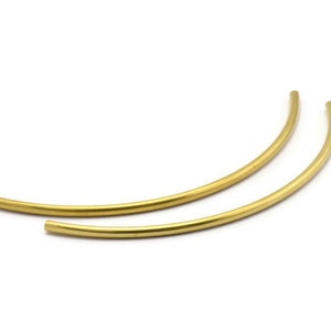 Choker Halsband gebogen, 12 gebogene Messing Röhren, extra lange Messing Perlen, Choker Zubehör, Anhänger(4 x 120 mm) Bs 1426