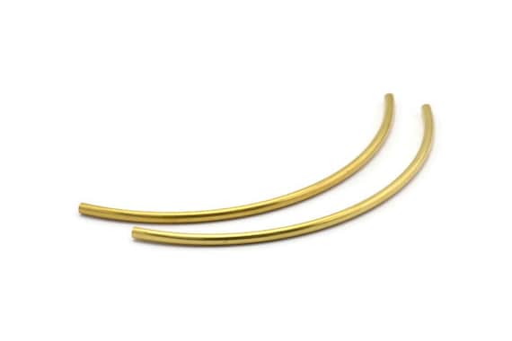 Choker Curved Tube, 12 Raw Brass Curved Tubes, Brass Extra Long