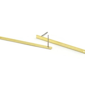 Pendientes de latón en forma de barra, 8 pendientes de latón en bruto con 1 agujero (50 x 3 x 0,80 mm) M02524 A0699