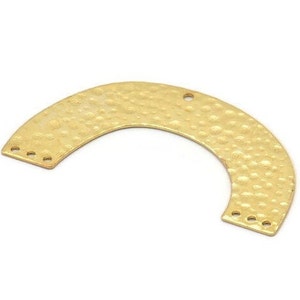 U Shaped Charm, 4 Gold Plated Brass Hammered U Shaped Connectors With 7 Holes, Earrings, Pendants, Findings (43x23x0.50mm) D0717 Q0768