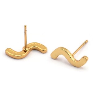 Earring Studs, 6 Gold Plated Brass -  Irregular Stud Earrings - Gold Earrings - Earrings (15x5x1.5mm) N1416