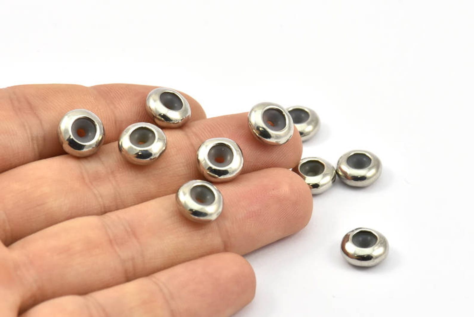 Silver Bead Keeper 24 Silver Tone Brass Bead Keeper Silicone Etsy