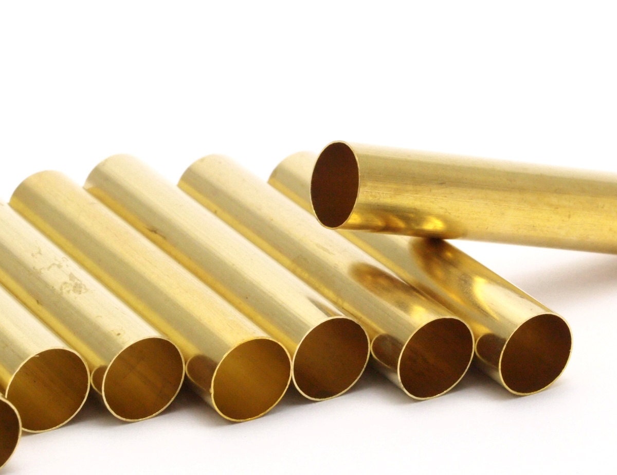 Large Brass Tube 12 Raw Brass Tubes 8x40mm Bs 1547 Etsy