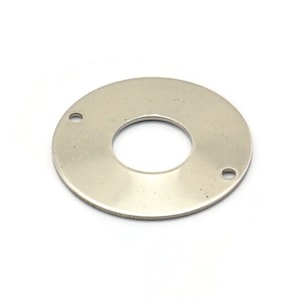 Steel Round Charm, 8 Stainless Steel Round Charms With 2 Holes (25x0.70mm) M02894