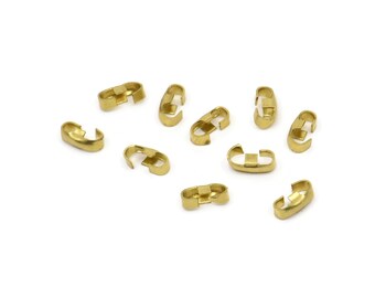 3 Shaped Connector, 50 Raw Brass 3 Shaped Connectors, Findings (7.5x3.5x2.5mm) L014