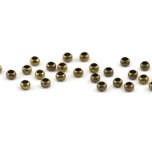 Brass Ball Beads, 500 Antique Brass Tiny Spacer Beads, Findings (1.5mm) D1665