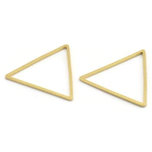 Brass Triangle Charm, 25 Raw Brass Open Triangle Ring Charms (29x1mm) Bs 1070