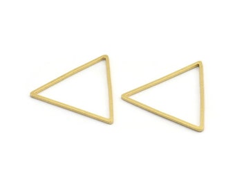 Brass Triangle Charm, 25 Raw Brass Open Triangle Ring Charms (29x1mm) Bs 1070