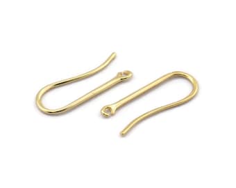 Beebeecraft 30 Crochets Boucles D'Oreilles Laiton Plaqué Or 14K Avec Bélières - Fermoir Pendentif DIY