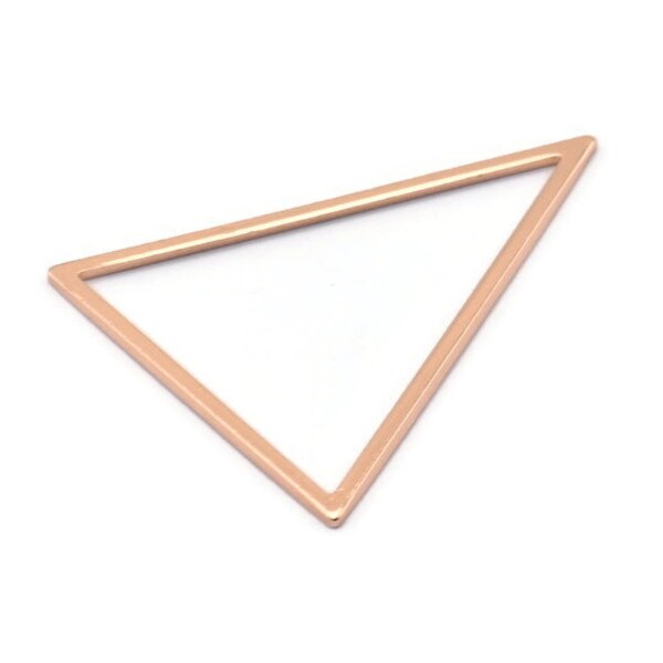 Rose Gold Blank Triangles, 2 Rose Gold Plated Brass Triangles (39x39x31mm) BS-1308 Q0140