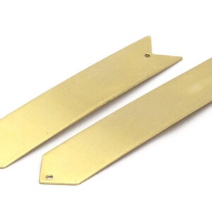 Brass Arrow Bracelet, 6 Arrow Raw Brass Bracelet Blanks With 2 Holes (15x80x0.80mm) D0473--c073