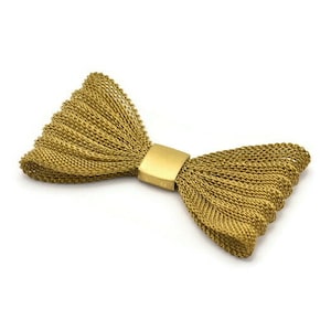 Wire Mesh Bow, 2 Raw Brass Wire Mesh Bow Findings (62x35mm) D140--c051