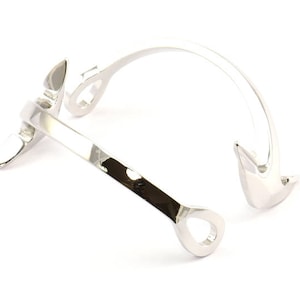 Silver Bracelet Blank, 1 Silver Tone Bracelet Parts With 1 Hole For Leather (63x30x4.5x2.7) X044