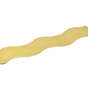 Brass Bracelet Blank - 2 Raw Brass Wave Flat Stamping Bracelet Blanks (30x152x0.80mm) V075