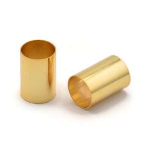 Gold Tube Beads, 5 Gold Plated Brass Tubes (12x18mm) Bs 1473 Q0048