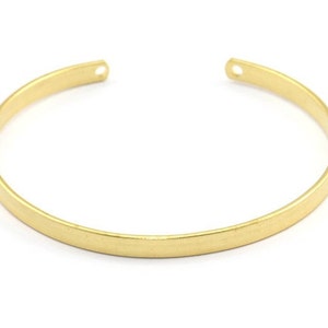 Brass Bracelet Blank, 4 Raw Brass Cuff Bracelet Blank Bangle With 2 Holes (150x4x1mm) V092