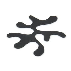 Black Irregular Charm, 8 Oxidized Black Brass Irregular Connectors Without Hole, Pendants, Findings (24x20x0.60mm) D0775
