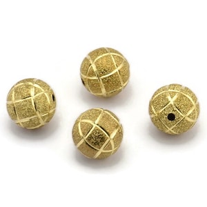 Brass Ball Bead, 24 Raw Brass Spacer Beads, Findings (12mm) D968