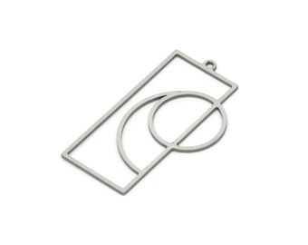 Steel Geometric Charm, Stainles Steel Geometric Charms, Steel Earring Charms, Steel Charms for Jewelry Making (35x20x0.80mm) SMP1940