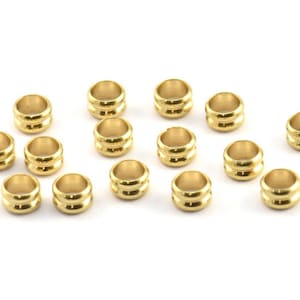 50 Raw Brass Spacer Rondelle Beads (4.4x2.6mm) BS 2196