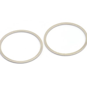 Connettore circolare da 40 mm, 6 connettori circolari in ottone argentato (40x2x1 mm) BS 1326