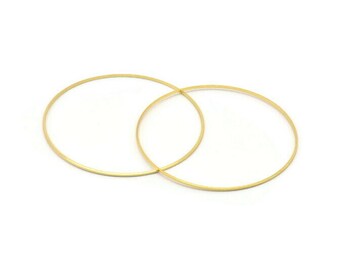 Gold Circle Connector, 8 Gold Plated Brass Circle Connectors (60x0.85mm) Bs-1112 Q0034