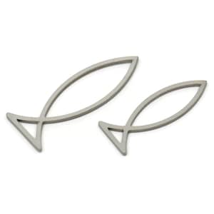 Steel Fish Charm, Stainless Steel Fish Charms, Findings (20/25x0.80mm) SMP2498