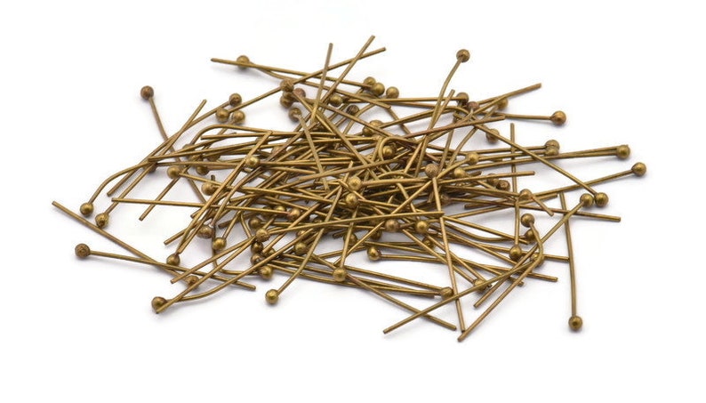 Antique Brass Pin 100 Antique Brass Ball Head Pins Findings - Etsy