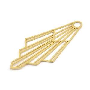 Brass Diamond Charm, 4 Raw Brass Diamond Charms With 1 Loop, Charm Earrings (52x24x0.60mm) SMP1223 A5360