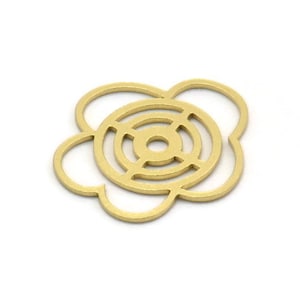 Brass Flower Charm, 8 Raw Brass Flower Shaped Charms, Charm Pendants, Earring Findings (19x18x0.60mm) SMP0295
