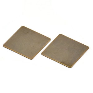 Vintage Square Blank, 12 quadrati in ottone anticato (20 x 20 mm) Abl 669 K128