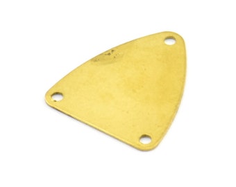 Brass Triangle Charms, 50 Raw Brass Triangle Charms with 3 Holes (18x16mm)  D0041--N0671