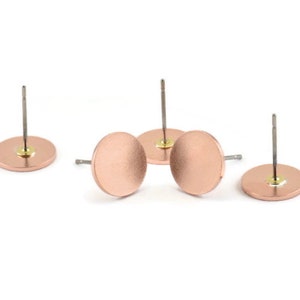 Copper Round Earring, 12 Raw Copper Round Stud Earrings (10x0.80mm) M003 A1498