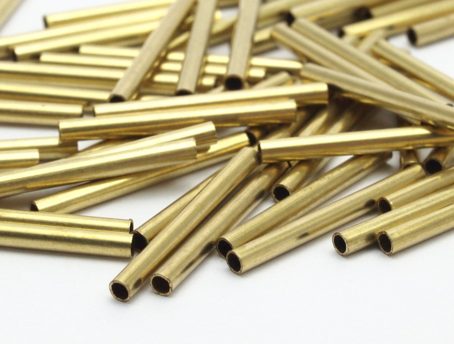 Brass Plain Tubes 100 Raw Brass Tubes 2x20mm Bs 1432 Etsy