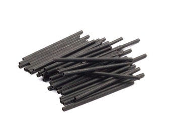 Black Tube Beads, 25 Oxidized Brass Tube Beads Beads (1.5x30mm) D0200 S486