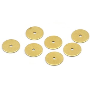 Middle Hole Connector, 100 Raw Brass Round Disc, Middle Hole Connector, Bead Caps, Findings (9mm) Brs 74 A0442