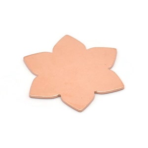 Copper Flower Blank, 4 Raw Copper Flower Blanks, Stamping Blanks (28x25x0.80mm) M02771