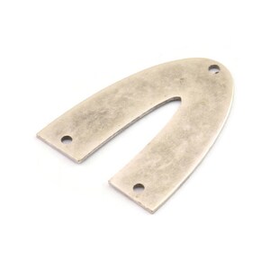 Silver Geometric Charm, 4 Antique Silver Plated Brass V Shaped Charms With 3 Holes, Pendants, Findings (29x24x0.70mm) B0237