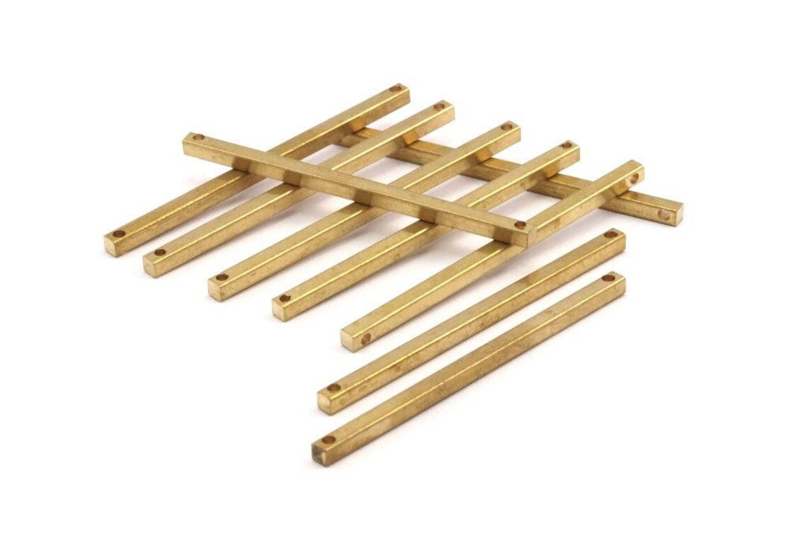 Brass Necklace Bar 12 Raw Brass Bars With 2 Holes 40x2x2mm Etsy