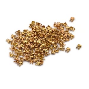 Ball Chain Connector, 100 Raw Brass Ball Chain Connector Clasps (1.2mm) L001