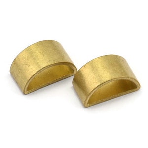 Brass Half Moon - 25 Raw Brass Semi Circle Thick Cut Connectors, Bracelet Finding, Bracelet Charm (8x16x0.8x0.8mm) D0143