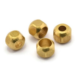 16 Raw Brass Industrial Findings, Spacer Beads (10x8 Mm) D0027