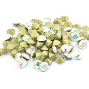 Ab Crystal Swarovsk, 12 Crystal Swarovski Diamonds For 8mm Pad SS39