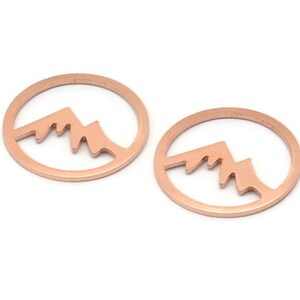 Copper Round Blank, 10 Raw Copper Mountain Shaped Round Blanks, Findings (18x0.80mm) M03017