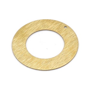 Brass Circle Charm, 6 Raw Brass Textured Circle Charms With 1 Hole, Earrings, Findings (35x0.60mm) D0823